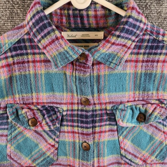 Woolrich Oxbow Bend Flannel Shirt Button Up Long Sleeve Women Colorful Plaid M - Picture 1 of 16